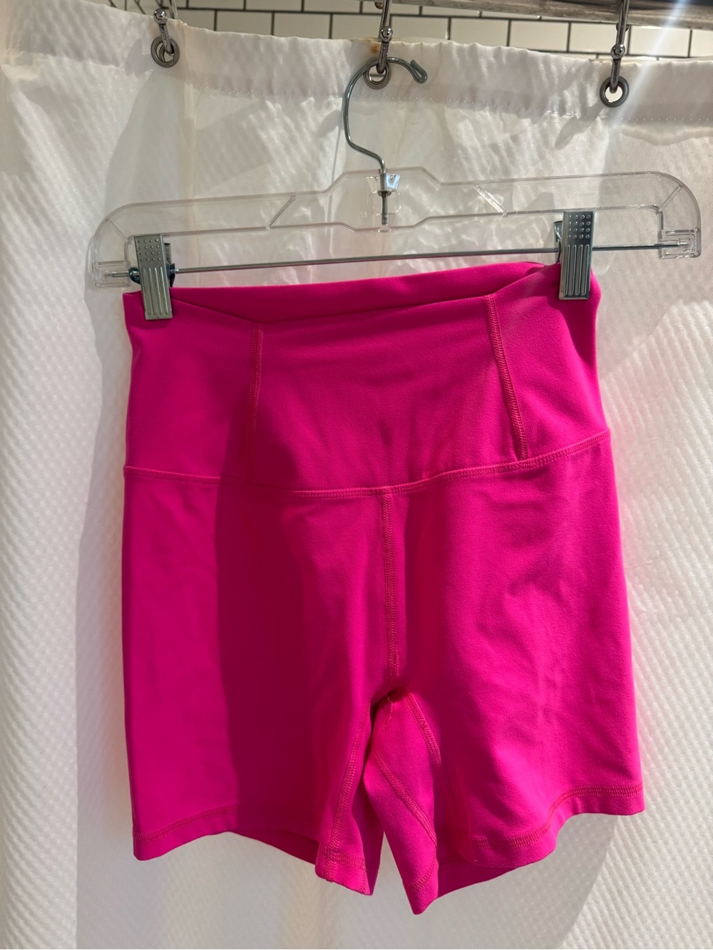 FP Movement by Free People High-Rise Bike Shorts in Hot Pink